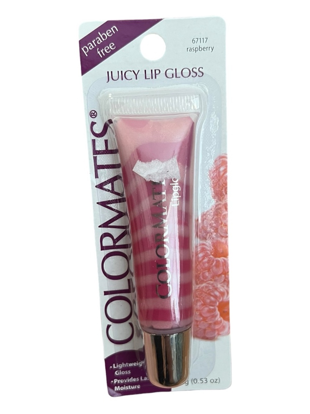 Colormates Juicy Lip Gloss Raspberry 67117 Shiny Moisturizing Paraben Free